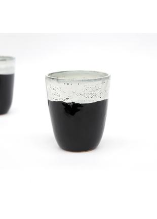 Керамічний чорний стакан ручної роботи, 300мл