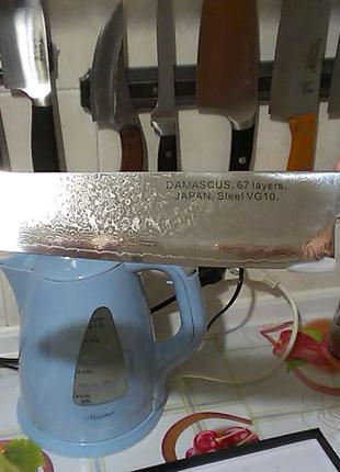 Нож Дамаск премиум 67 слоев. cталь vg10 (23,5 см лезв). hrc 62+-1