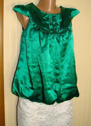 Блузка женская зеленая на подкладке New Look (Размер 44 (S))