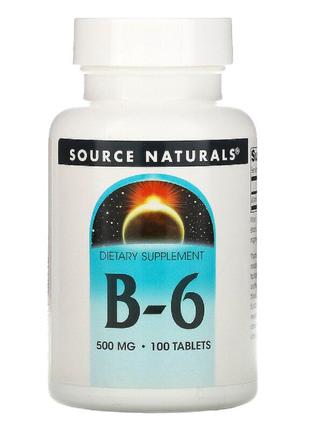 Вітамін В-6 500мг, Source Naturals, 100 таблеток