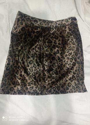 Леопардовая юбка , бархатная юбка