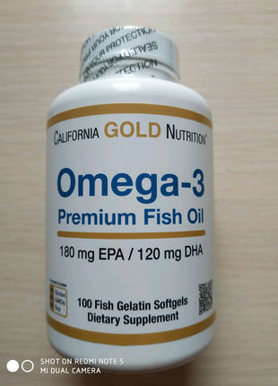 Омега 3, omega 3 рыбий жир премиального качества,100 шт, США