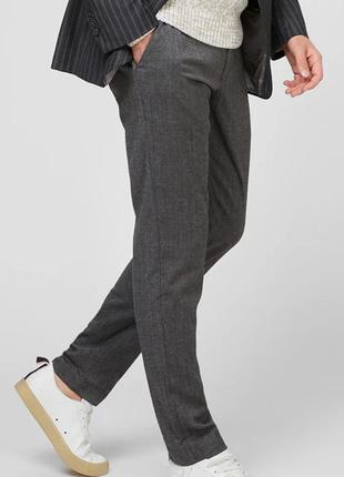 Новые хлопковые брюки базовые серые хлопок acw85. slim fit