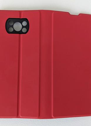 Чехол книжка с магнитом для Xiaomi Poco X3 Pro Красный