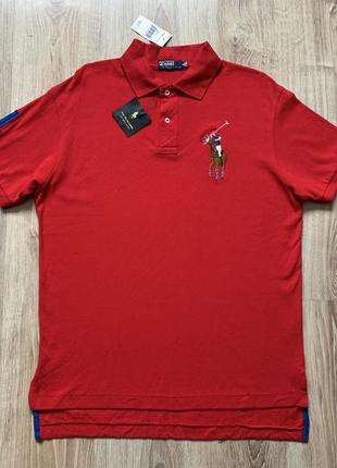 Мужская хлопковая поло футболка polo ralph lauren