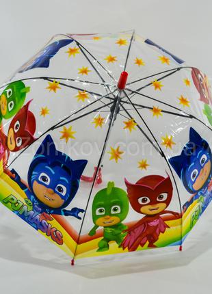 Детский прозрачный зонтик "pj masks"