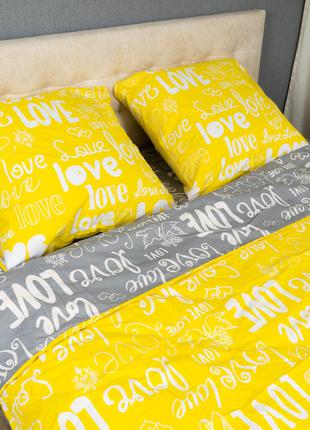Комплект постельного белья Le Confort «Love на жёлтом» 200x220...