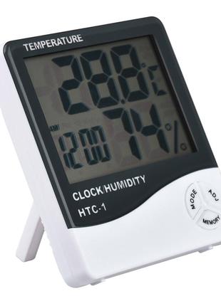 Термометр гигрометр с часами и будильником HTC-1, с доставкой ...