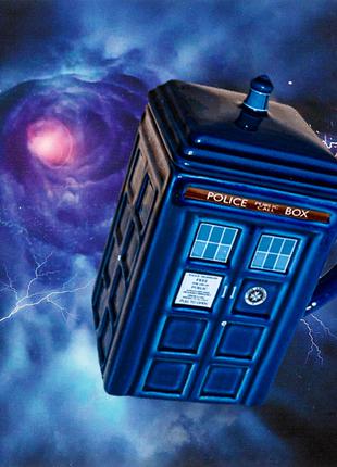 Квадратная чашка с крышкой сувенир Tardis Mug 450ml кружка сув...