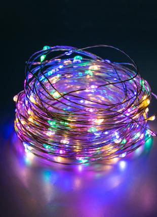 Гирлянда роса 20 метров Xmas 200 Led Copper Мультицветная, све...