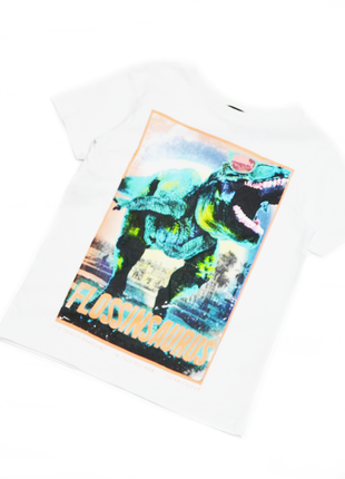 Белая футболка с динозавром george на мальчика 5-6 лет