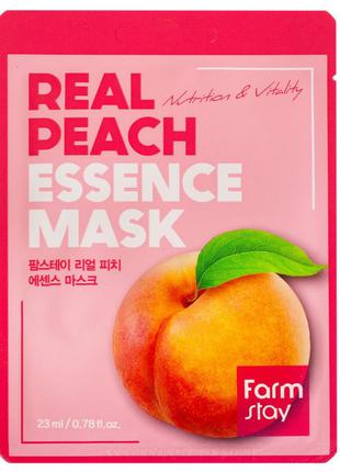 Тканевая маска с экстрактом персика farmstay real peach essenc...