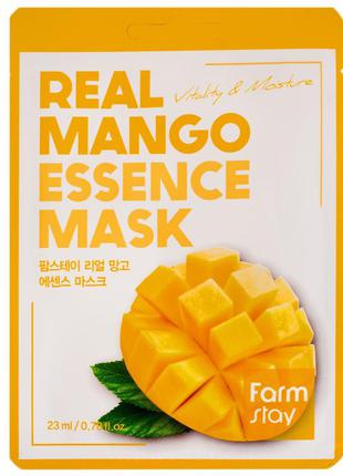 Тканевая маска для лица с экстрактом манго farmstay real mango...