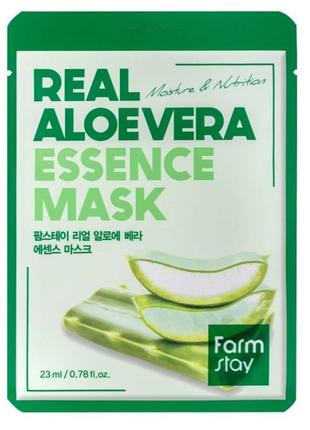 Тканинна маска для обличчя з екстрактом алое farmstay real alo...