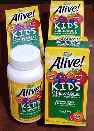 Alive США Витамины для детей жевательные, детские мультивитамины