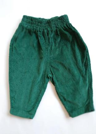 Вельветовые штаны изумрудные штанишки для малыша