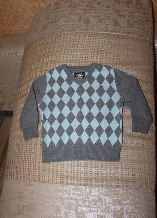 Красивый свитер, джемпер мальчику 1-2 года, 86-92 см от h&m