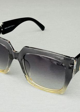 Versace очки женские солнцезащитные темно серый градиент в сер...