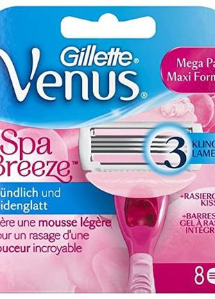 Кассеты  для бритья женские gillette venus spa breeze 8шт  ори...