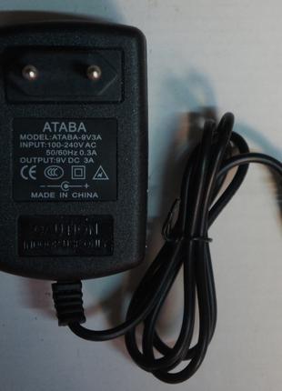 Блок питания ATABA 9V 3A(5.5x2.1mm)