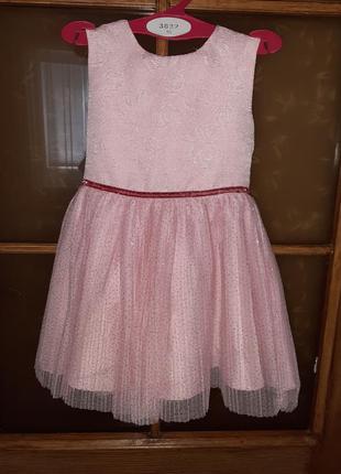 Розовое нарядное платье на праздник 92/98