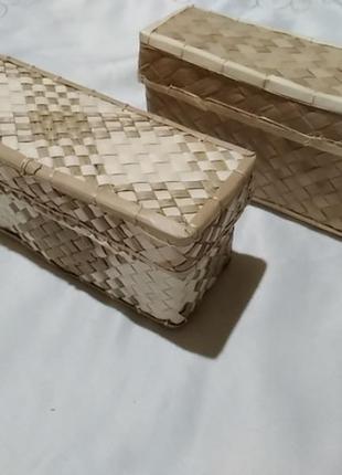 Набор бамбукова коробочка бокс корзина