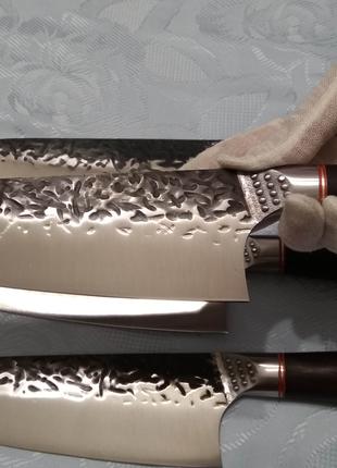 Японский кованный кухонный шеф нож для мяса, рыбы, овощей (21 см.