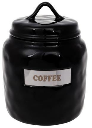 Банка керамическая для хранения Coffee, 1,5 л, цвет - чёрный