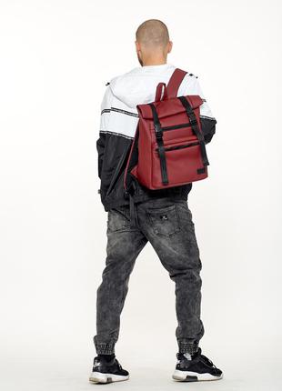 Мужской бордовый рюкзак для путешествий, спорта и пеших прогулок