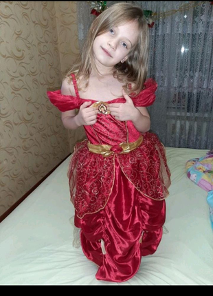 Платье принцесса Белль на 7-8 лет.
