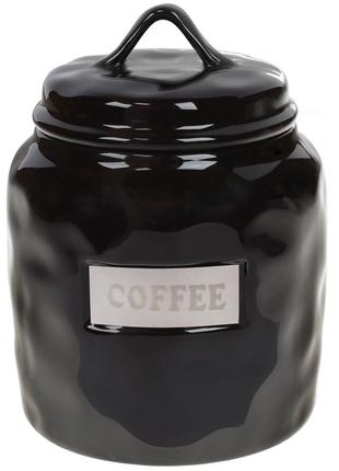 Банка керамическая Coffee, 900 мл, цвет - чёрный