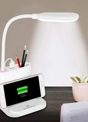 Настольная светодиодная лампа USB с держателем для телефона LE...