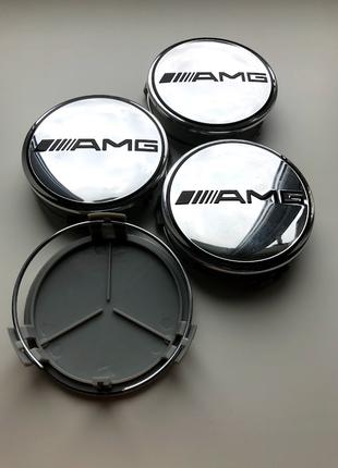 Колпачки заглушки на литые диски Мерседес Mercedes AMG 75мм