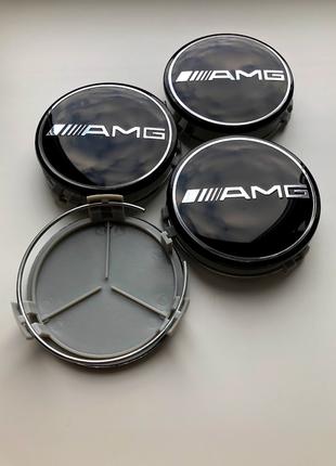 Колпачки заглушки на литые диски Мерседес Mercedes AMG 75мм