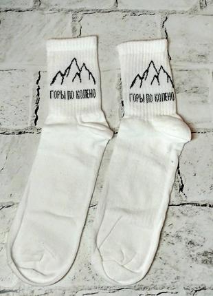 Шкарпетки високі чоловічі хіпстер тренд, з написом Горы по колено