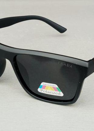 Prada стильные мужские солнцезащитные очки черные поляризирова...