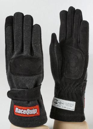 Гоночные перчатки детские RaceQuip 2-LYR SFI-5 Large Kid черные