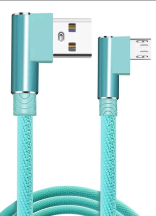 USB 2.4A Шнур Зарядный Micro USB - 90° Угловой Кабель 1 метр