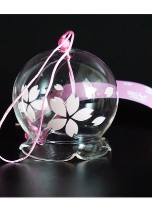 Японский колокольчик Фурин "Розовые Цветы" стекло
