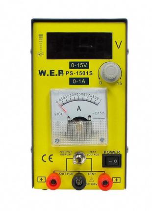 Блок питания Wep PS- 1501S 15V 1A (цифровой + стрелочный)