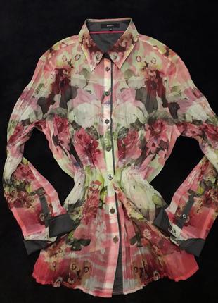 Рубашка блузка шифоновая цветочный принт
