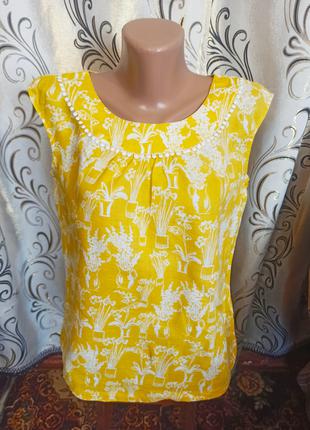 Льняная блуза с цветочным принтом heyton