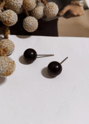Нові сережки пусети мінімалізм сережки під чорний перли кульчики
