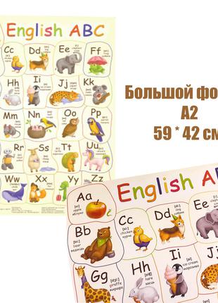 Большой учебный плакат Английский алфавит Формат А2 (594*420 м...