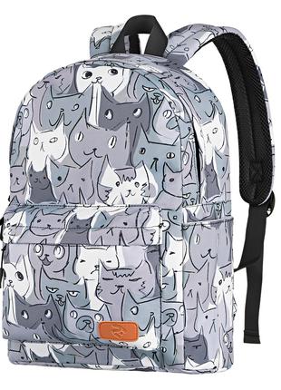 Рюкзак TeensPack сірий з малюнком Cats, «2E Bags&Cases;» (2E-B...