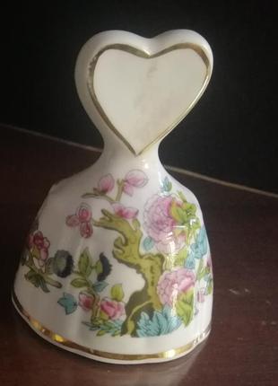 Колокольчик ручной керамика фарфор  цветы китай англия клеймо ...