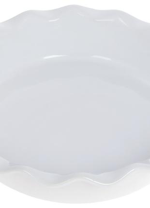 Круглая керамическая форма для выпечки 26см, цвет - белый