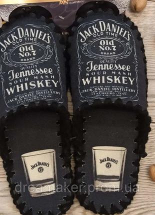 Мужские фетровые тапочки ручной работы «Jack Daniels» Джек Ден...