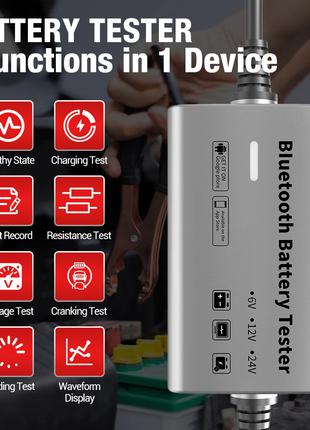 Анализатор BM500 тестер 6В, 12В, 24В аккумулятора с BlueTooth