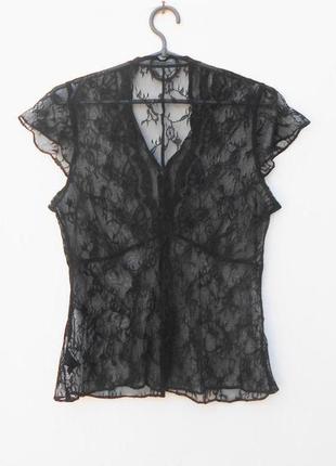 Кружевная летняя блузка с бисером и пайетками